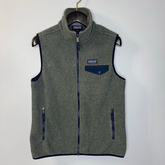Patagonia Synchilla Mens Gray Fleece Vest Full Zip Preppy Small - Picture 1 of 11